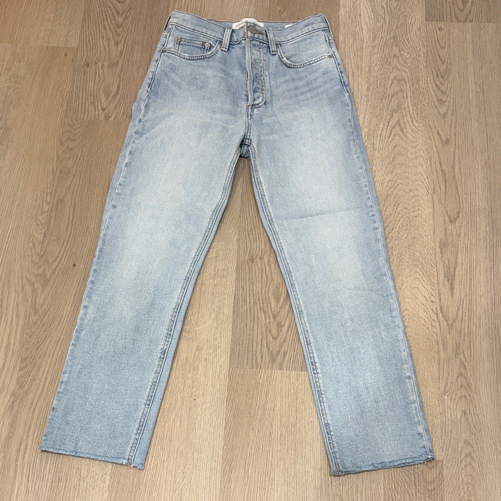 Denim Forum Light Blue Women's Arlo High Rise Straight Jeans